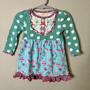 Matilda Jane Size 6-12m Christmas Dress Stained Glass Holiday FLAWS